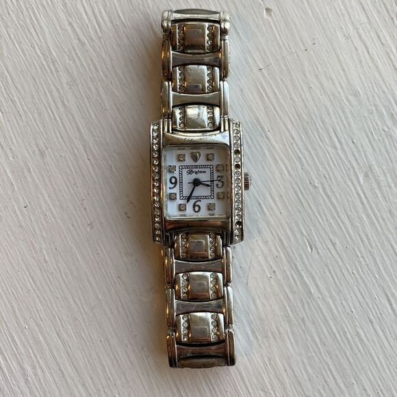 Brighton Turin silver etched with Crystal insets link watch - Picture 2 of 6